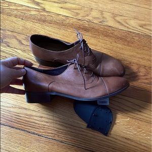 Brown leather oxfords